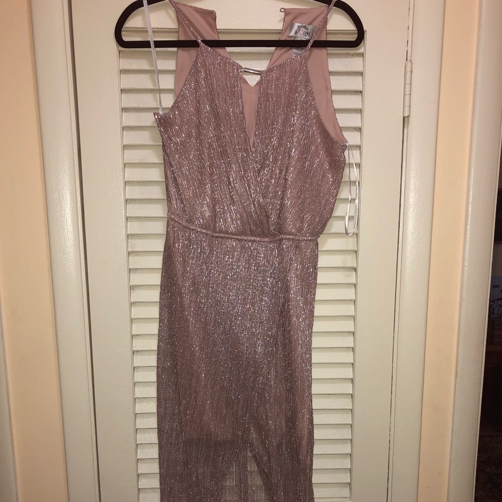Pink high low dress! Sparkly.